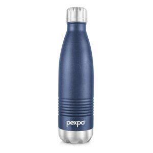 PEXPO Echo Delux Hot & Cold ISI Certified Flask | 750 ml Stainless Steel Water Bottle - Denim Blue | Office Bottle | Workout | Travelling | Home | Adults & Kids