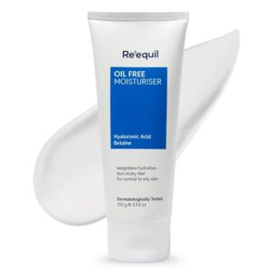 Re'equil Oil Free Moisturizer Cream With Hyaluronic Acid & Betaine | Lightweight Moisturizer For Oily/Combination Skin | 100gm