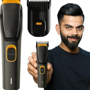 GLAKER Rechargeable Hair Trimmer for Men | Beard & Mustache Grooming Kit with Precision Blades, Adjustable Comb, USB Charging, Cordless Professional Hair Clipper