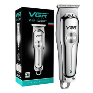 VGR V-071 Professional Beard Trimmer For Men, 2X Fast Charging, USB Type C, 120 Min Runtime, Hair Trimmer, Shaving Machine, Cordless Beard, 3 length Settings, 1 Year Warranty (Silver)