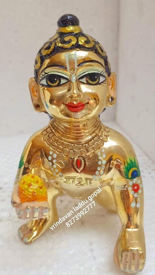 Presents Pure Ashtadhatu Designer Attractive Laddu Gopal (Gold, Number 4), Brass, gold , zinck and oteher metal, Idol