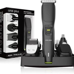 one plus OP 531 Pro Max 14 in 1 Face, Body & Private Parts,DualCut Tehnology Grooming Kit Trimmer 120 min Runtime 4 Length Settings (Black)