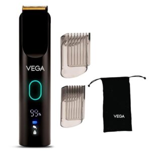 Vega SmartOne S1 Beard Trimmer for Men with AI SmartTrim Technology Titanium Blade, Digital Display, 120 mins Runtime, USB Type C, IPX7 Waterproof & 40 Length Settings, 3 Unique Speed Mode (VHTH-30)