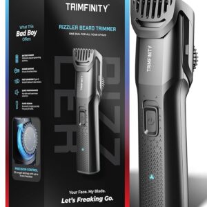 Trimfinity Rizzler Beard Trimmer for Men | Precision Control with 25 Length Settings up to 11mm | 1200mAh Lithium Battery | 3-Hour Runtime | Type-C Fast Charging | Low-Noise, Skin-Friendly Performance | Ergonomic Travel-Ready Design