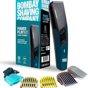Bombay Shaving Company Power Play NXT Trimmer, 9 Weeks of trimming, 90 mins run time with Type C, 6 comb attachments, Self sharpening blades | Trimmer for Men
