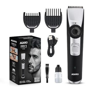 AGARO Beard Trimmer MT1155, Adjustable Beard Trimmer for Men with Precision Dial, USB Rechargeable, 20 Length Settings Mustache Trimmer for Mens Gifts