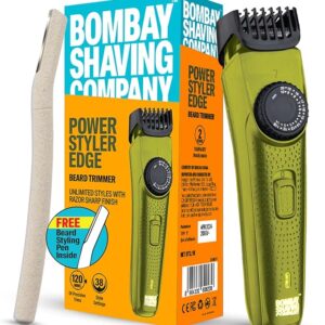BOMBAY SHAVING COMPANY Flash Charging Men Beard Trimmer with Styling Pen Trimmer 120 min Runtime 38 Length Settings (Green)