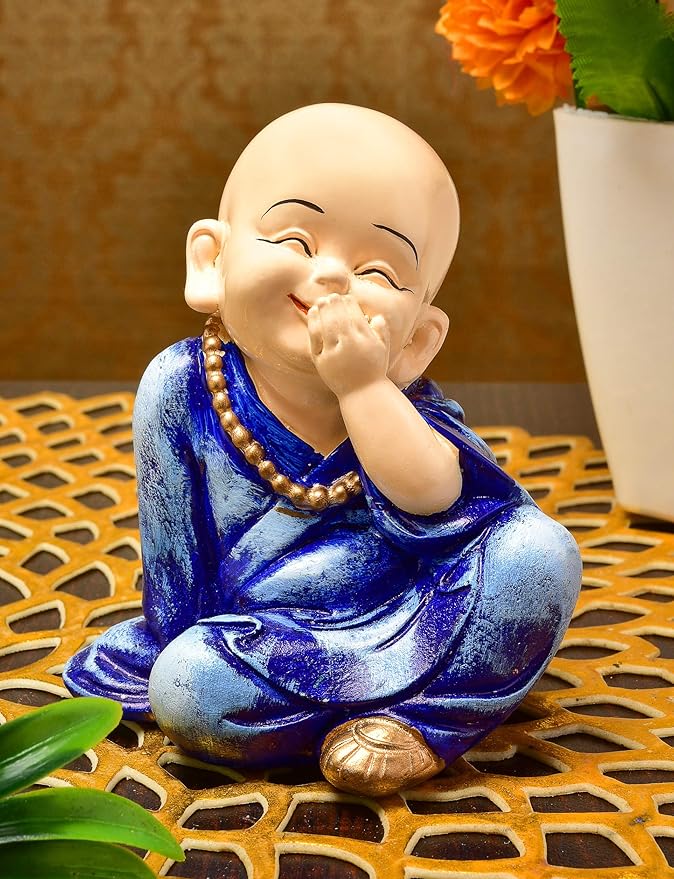 Karigaari India Buddha Showpiece in a Happy Smiling Posture I Buddha Idol for Home Décor I Buddha Showpieces I Best Tiny Buddha Idols